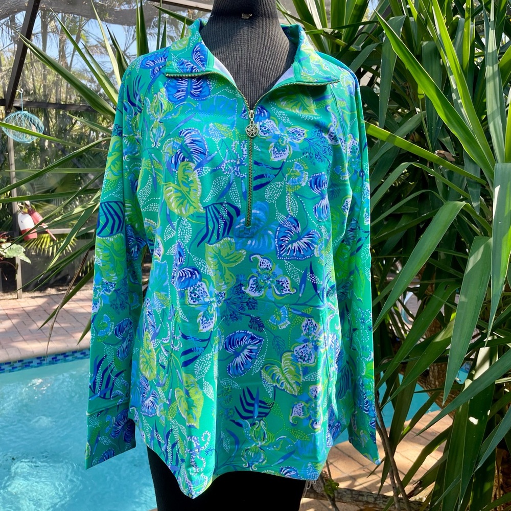 NWT Lilly Pulitzer Skipper Popover Botanical Green In A Flutter